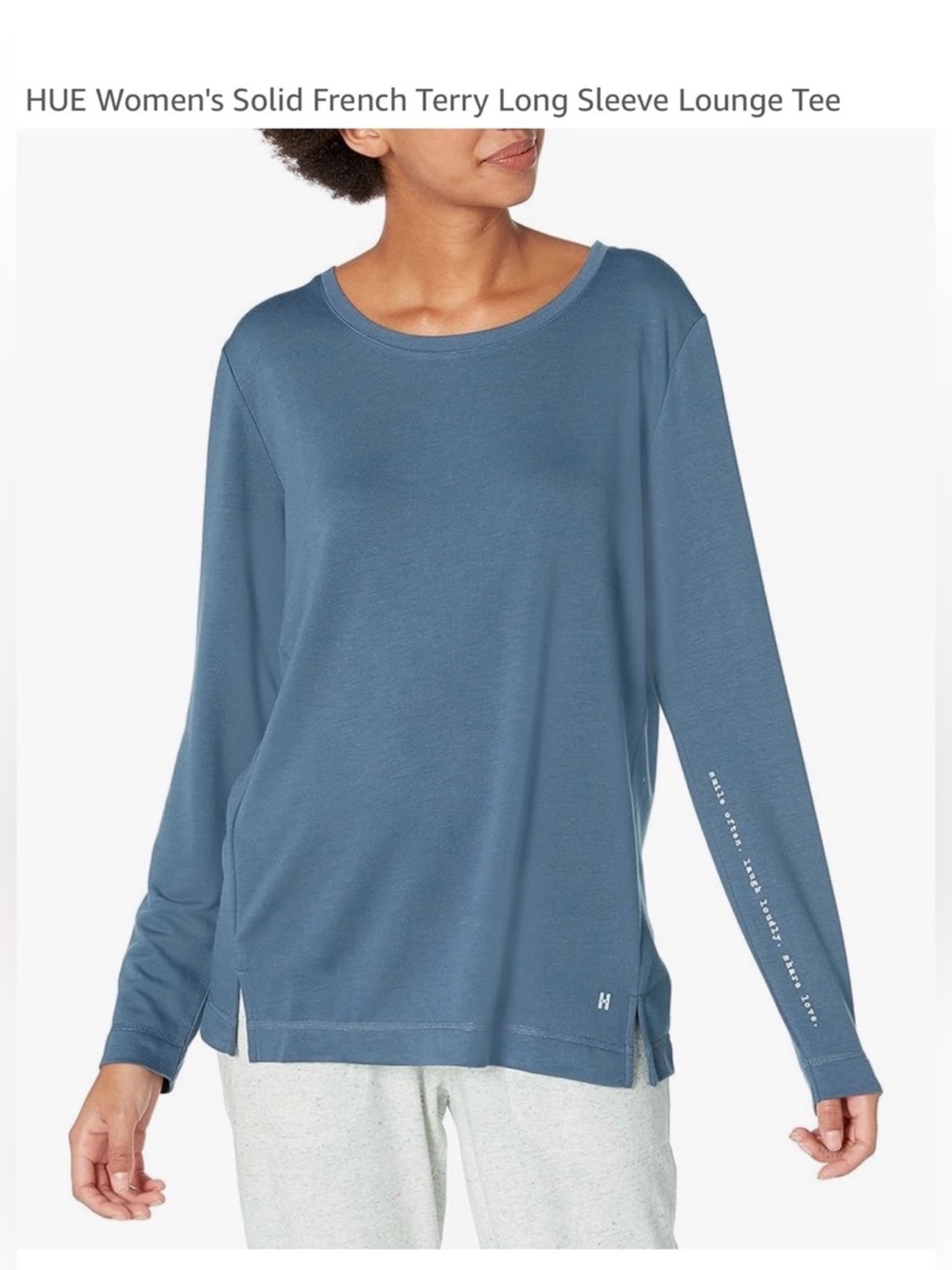 HUE Slate Blue Crewneck Top